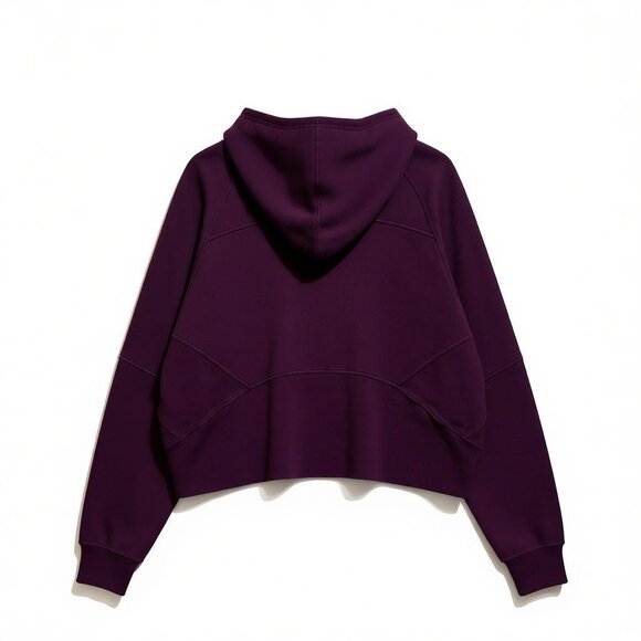 SOLD Lululemon Women's Scuba Hoodie Oversized Half-Zip Black Plum Sz M Cozy - Picture 2 of 6